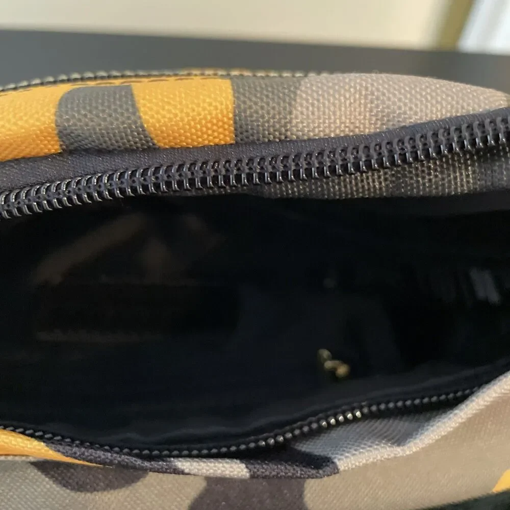 Like Dreams Yellow Camouflage Large Fanny Pack 3 Zip Pockets Adjustable New